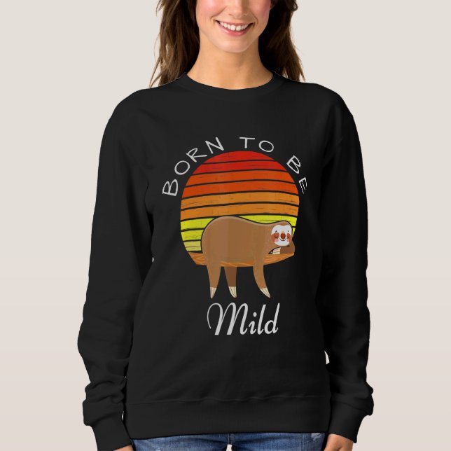 Camiseta Nascer Para Ser Leve Retro Sunset Sloth Pun (Frente)