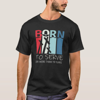 Camiseta Nascer para servir o 19º presente de aniversário p