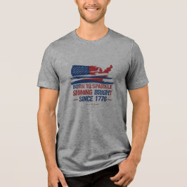 Camiseta Nascer para Sparkle 1776 - USA Flag Art Premium Te