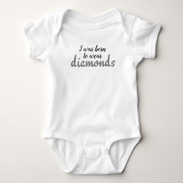 Camiseta Nascer para Vestir design faux bling de Diamantes (Frente)