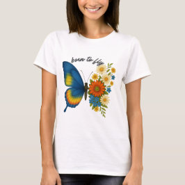 Camiseta Nascer para voar Flor da Borboleta - Inspiração co