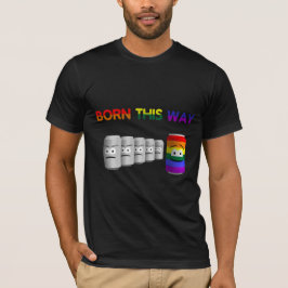 Camiseta Nascer Por Esta Via LGBT Rainbow Stripe LGBT