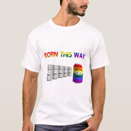 Camiseta Nascer Por Esta Via LGBT Rainbow Stripe LGBT