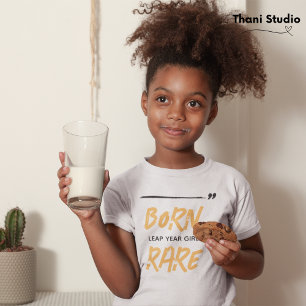 Camiseta Nascer Rare Leap Year Girl Feb 29 Aniversário