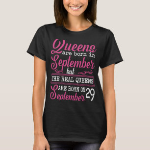 Camiseta Nascer Real Queens No Aniversário De 29 De Setembr