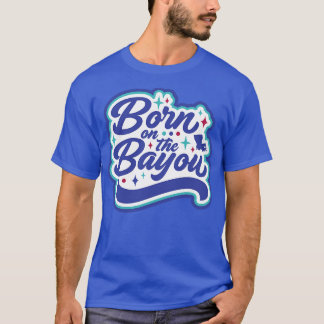Camiseta Nascer retrô da arte Bayou Word Louisi