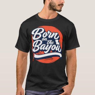 Camiseta Nascer retrô da arte Bayou Word Louisi