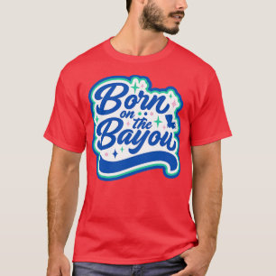 Camiseta Nascer retrô da arte Bayou Word Louisi