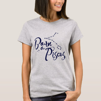 Camiseta "Nascer roupa tipográfico do zodíaco dos peixes"