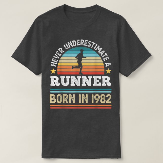 Camiseta Nascer Runner em 1982 aniversário de 40 anos execu (Frente do Design)