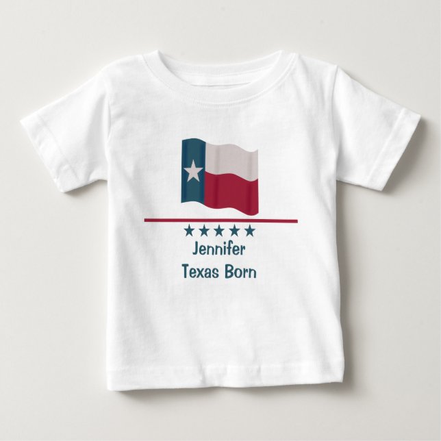 Camiseta Nascer Texas Long Star Nome de Sinalizador Persona (Frente)