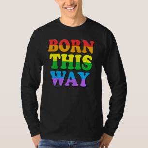 Camiseta Nascer This Way Orgulho gay Lgbt Rainbow Retro Vin