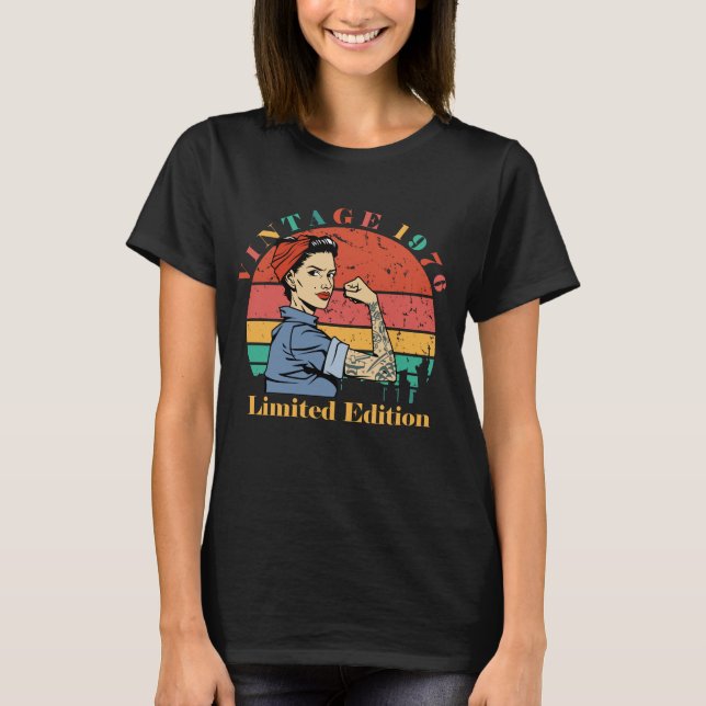 Camiseta Nascer Vintage 1976 em 1976 (Frente)