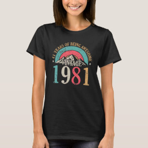 Camiseta Nascer Vintage 1981 Feliz Aniversário 41 Anos De S