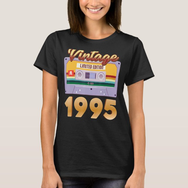 Camiseta Nascer Vintage 1995 Em Fita Cassete Clássica (Frente)