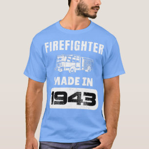 Camiseta Nascer Vintage Bombeiro Em 1943, Fath 80 Anos