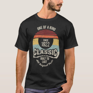 Camiseta Nascer Vintage Em 1922 100º Aniversário 100 Anos