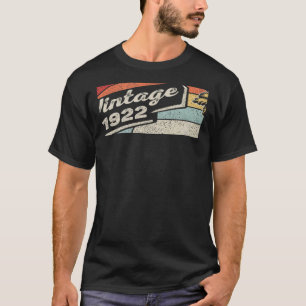 Camiseta Nascer Vintage Em 1922 100º Aniversário 100 Anos