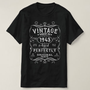 Camiseta Nascer Vintage Em 1943 Clássico 81rua Aniversário