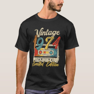 Camiseta Nascer Vintage Em 1974 Cassette Tape Retro Birthda