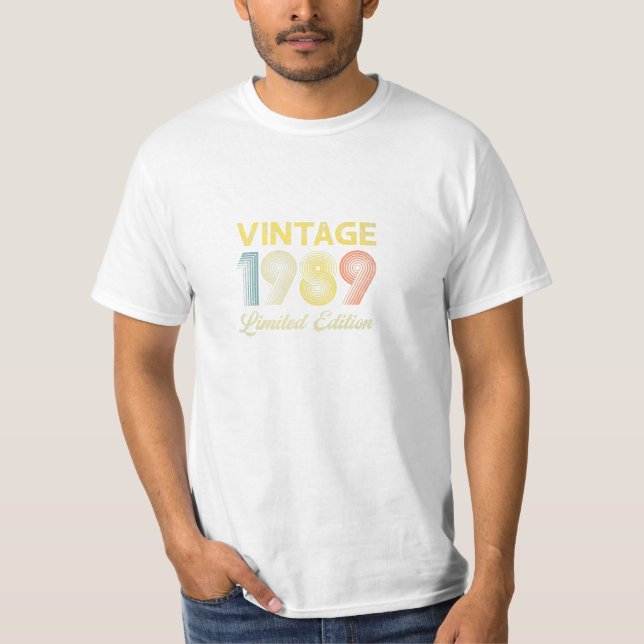 Camiseta Nascer Vintage Em 1989 (Frente)