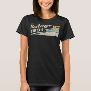 Camiseta Nascer Vintage Em 1991, 31º Aniversário, 31 Anos