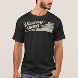 Camiseta Nascer Vintage Em 1998 24º Aniversário 24 Anos 1