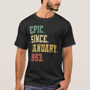 Camiseta Nascer Vintage Em Janeiro De 1953 Homens Mulheres