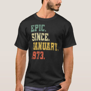 Camiseta Nascer Vintage Em Janeiro De 1973 Homens Mulheres
