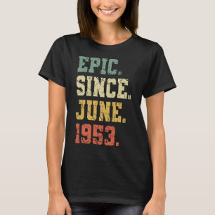 Camiseta Nascer Vintage Em Junho De 1953 Mulheres Homens De