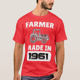 Camiseta Nascer Vintage Farmer Em 1961, 62 Anos, Pais D