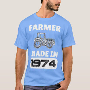 Camiseta Nascer Vintage Farmer Em 1974, 49 Anos, Pais D