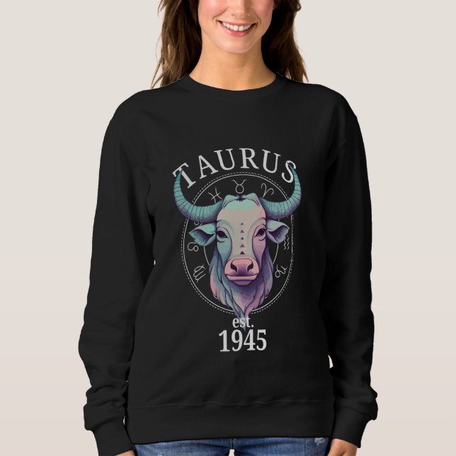 Camiseta Nascer Zodiac Taurus Bull em 1945 (Frente)