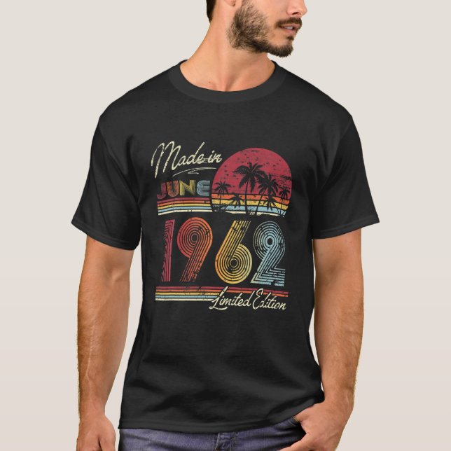 Camiseta Nasceres De Junho De 1962 60A Data De Nascimento F (Frente)