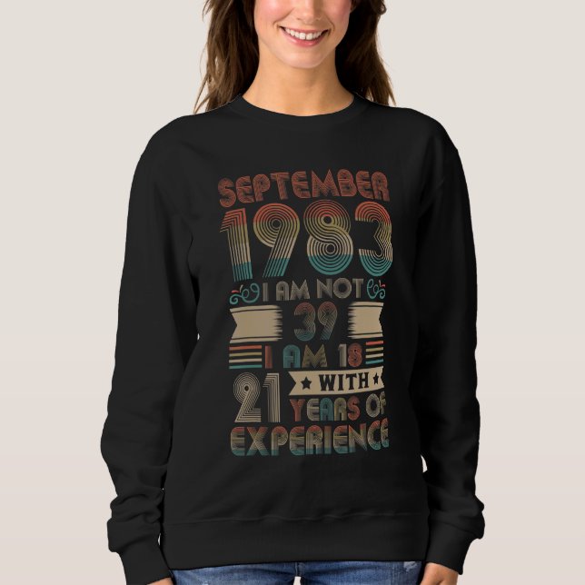 Camiseta Nasceres De Setembro De 1983 39º Aniversário Feito (Frente)