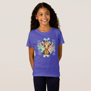 Camiseta Nasci para ser único – design simpático de girafa