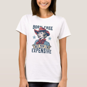 Camiseta Nascida Livre Mas Agora Sou Caubói Cara