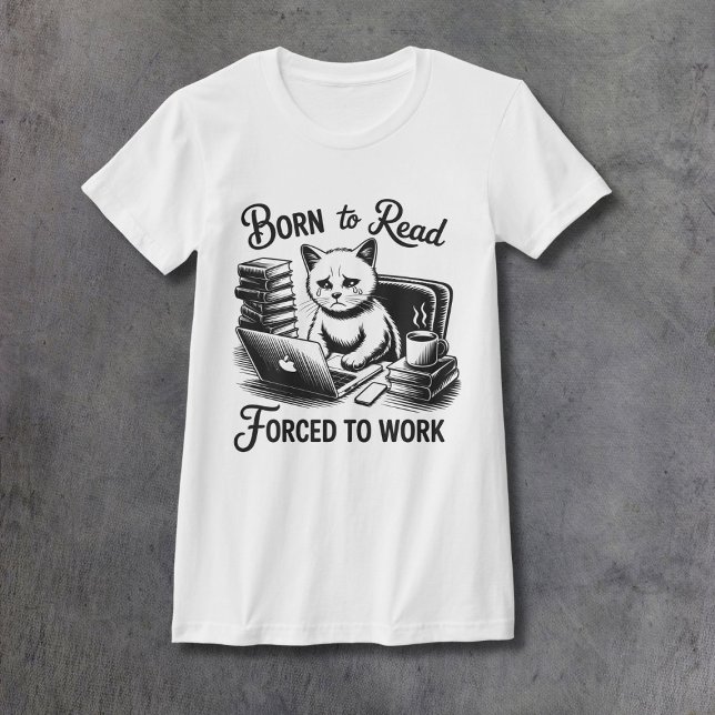 Camiseta Nascida para Ler Feminino Ajustado (Criador carregado)