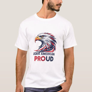 Camiseta Nascido Americano Bandeira EUA Orgulhoso Presente 