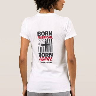 Camiseta Nascido Americano Renascido Cristão Fé Patriótica