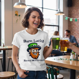 Camiseta Nascido com Sorte - Dia de São Patrício