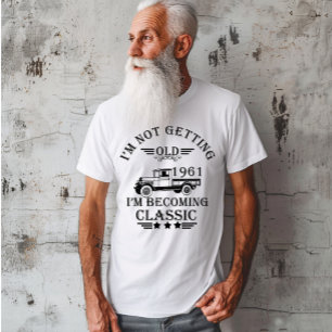 Camiseta Nascido em 1961 presente de aniversário vintage pr