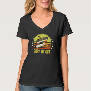 Camiseta Nascido em 1997 Retro Antiga Fita Cassete Lápis Re