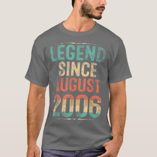 Camiseta Nascido em agosto de 2006 Presente de Aniversário 