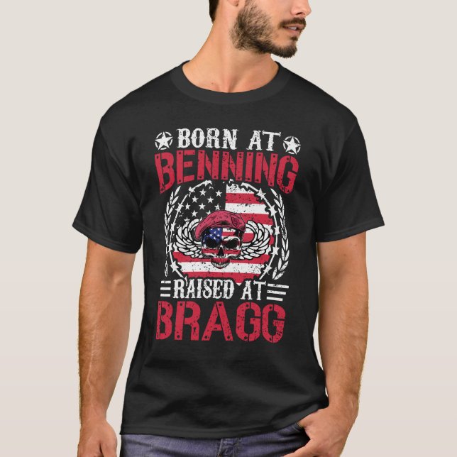 Camiseta Nascido Em Benning Criado Em Bragg Presente Para V (Frente)