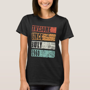 Camiseta Nascido em julho de 1960 Retro Ideia 1