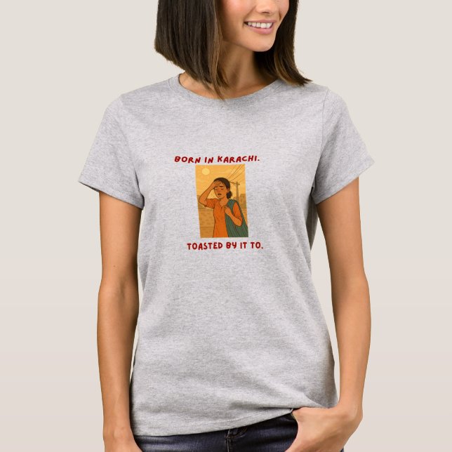 Camiseta Nascido em Karachi, manchado de verão (Frente)