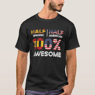 Camiseta Nascido Espanhol Espanha Americano EUA Cidadania