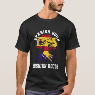 Camiseta Nascido Espanhol Raízes Bósnias Espanha Bósnia e H