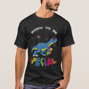 Camiseta Nascido Especial Dinossauro Colorido Puzzle Consci